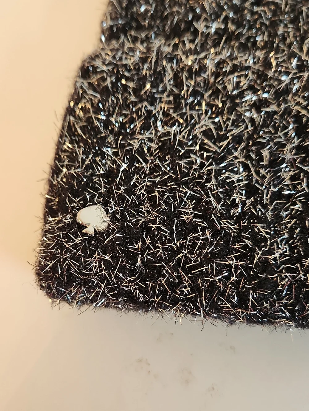 Kate Spade Sparkle Black Beanie NWT
